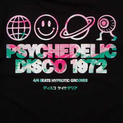 Saturn Elements Psychedelic Disco 1972 Front Print - Tshirt - Black