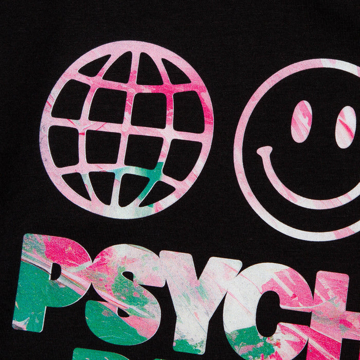 Saturn Elements Psychedelic Disco 1972 Front Print - Tshirt - Black