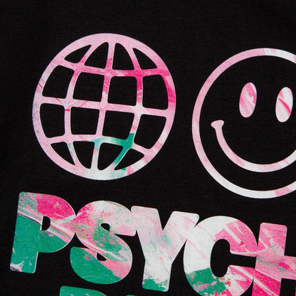 Saturn Elements Psychedelic Disco 1972 Front Print - Tshirt - Black