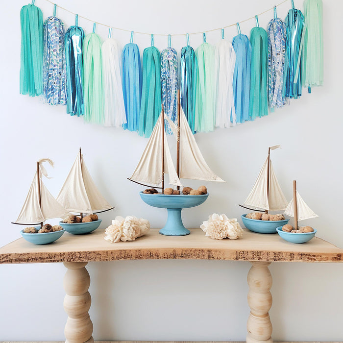 Sea Glass Tassel Garland