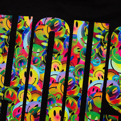 Smiley Higher House Back Print - Tshirt - Black