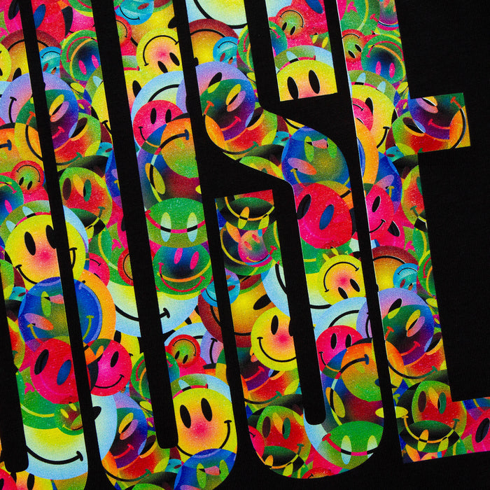 Smiley Higher House Back Print - Tshirt - Black