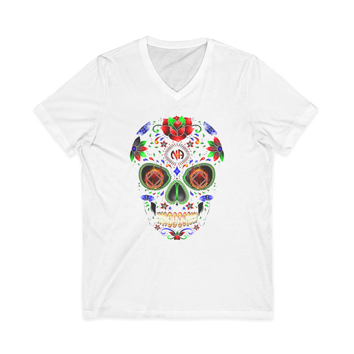 Sugar Skull Inverted dtg V-Neck Tee