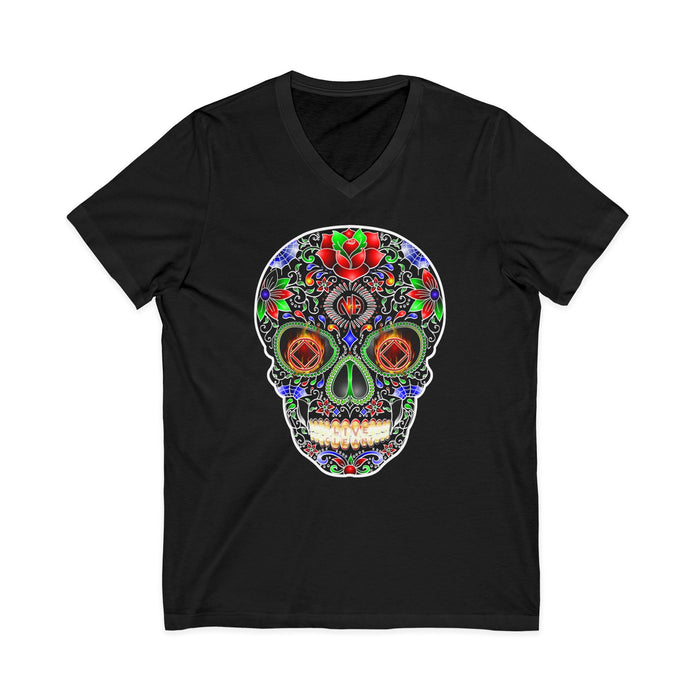 Sugar Skull Inverted dtg V-Neck Tee