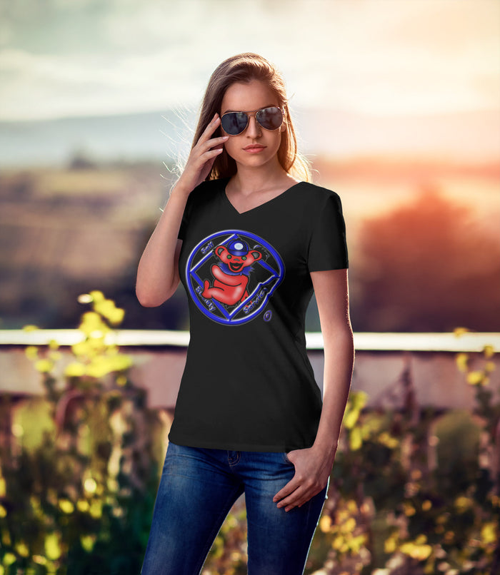 Teddy On NA Symbol dtg V-Neck Tee