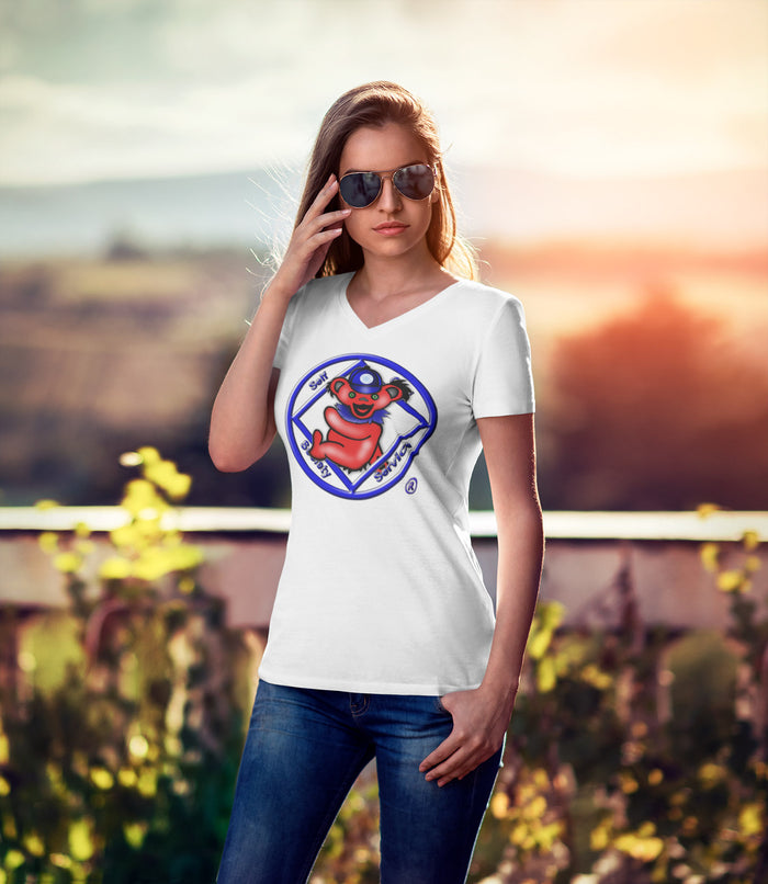 Teddy On NA Symbol dtg V-Neck Tee