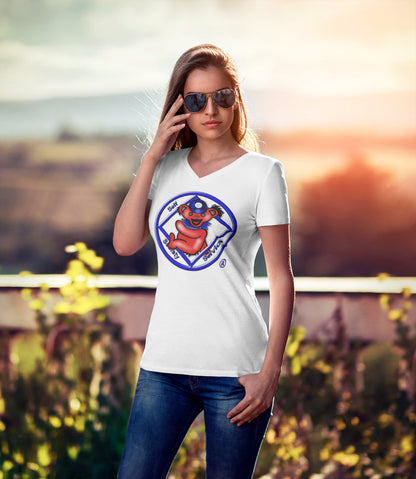Teddy On NA Symbol dtg V-Neck Tee