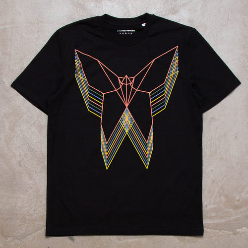 Trails Origami Butterfly Front Print - Tshirt - Black