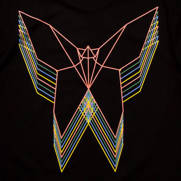 Trails Origami Butterfly Front Print - Tshirt - Black