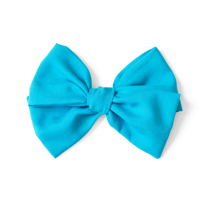 Blue girls hair bow, baby headband, genbow club