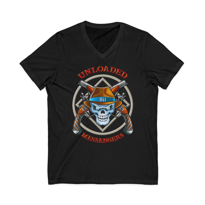 Unloaded Messenger dtg V-Neck Tee