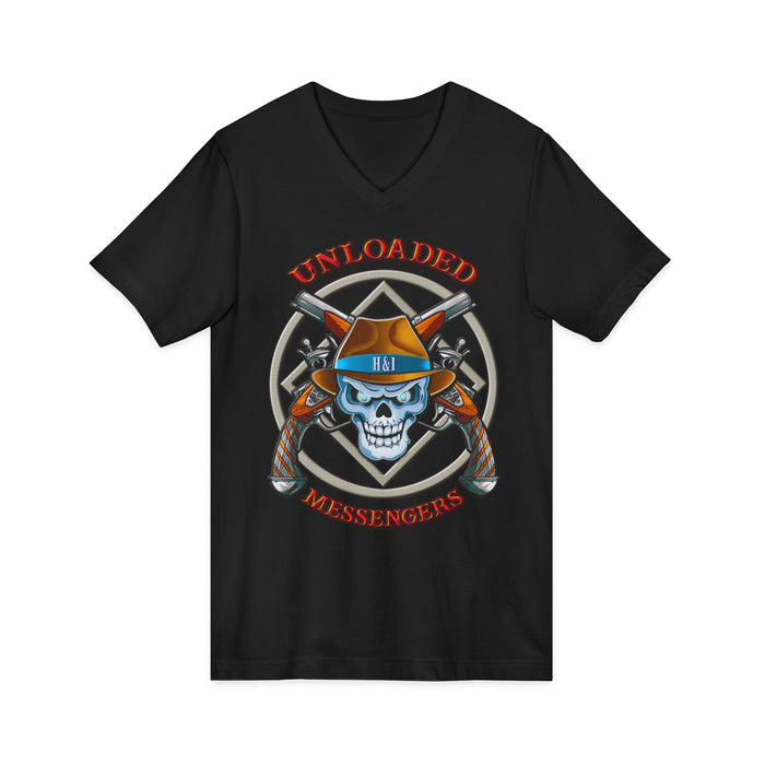 Unloaded Messenger dtg V-Neck Tee
