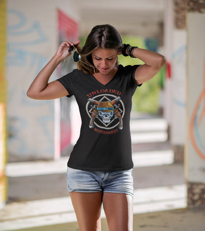 Unloaded Messenger dtg V-Neck Tee