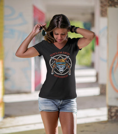 Unloaded Messenger dtg V-Neck Tee
