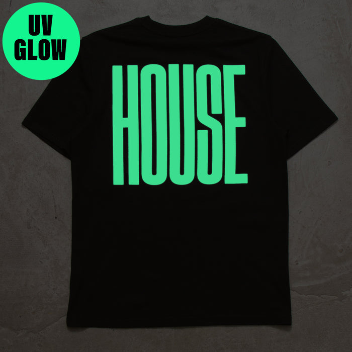 UV Glow Higher House Back Print - Tshirt - Black