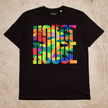 Vapor Higher House Front Print - Tshirt - Black