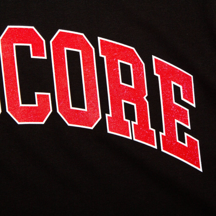 Varsity Hardcore Front Print - Tshirt - Black