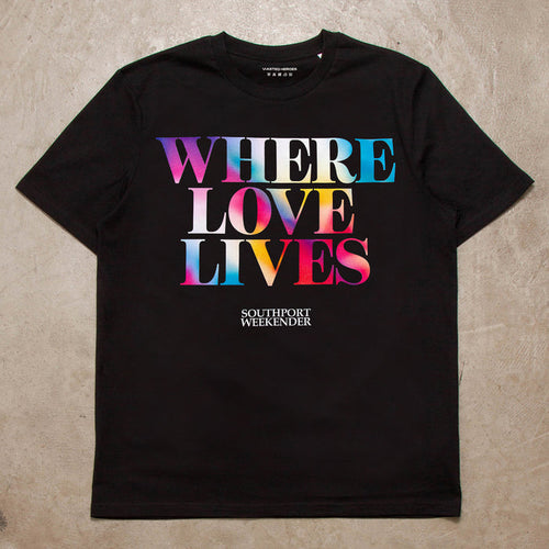Where Love Lives Front Print - Tshirt - Black